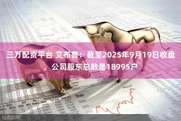 三万配资平台 艾布鲁：截至2025年9月19日收盘，公司股东总数是18995户